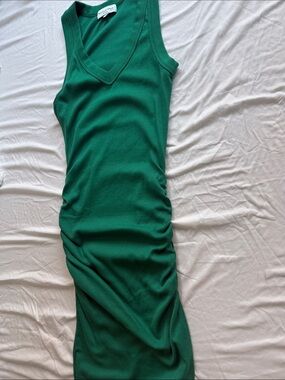 Sleeveless V-Neck Emerald Midi Dress by Amanda Uprichard
